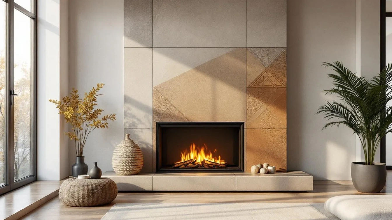 Né mattoni né pietra, queste piastrelle trasformano il camino completamente